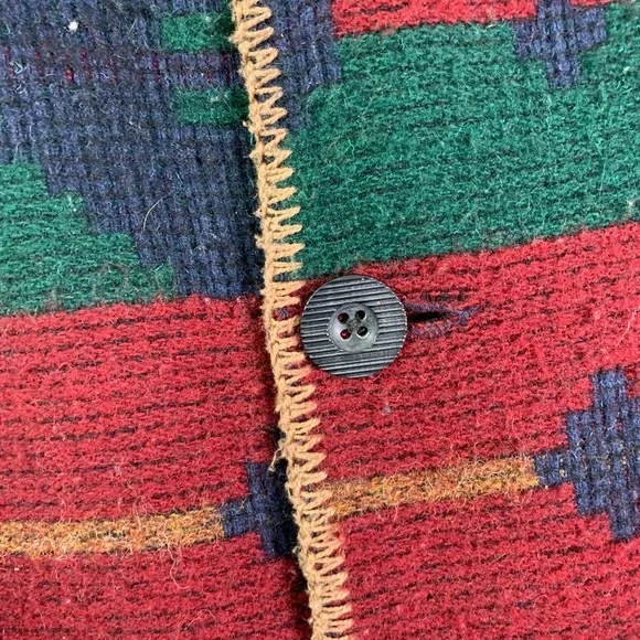 VTG Woolrich Duster Womens 2XL Reversible Southwestern Blanket Tribal Aztec 80's
